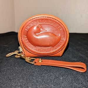 Dooney Bourke Vintage Camel Big Duck AWL Wristlet Wallet Coin Pouch